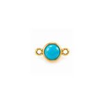 Turquoise-color CZ bezel charm in 14k gold fill