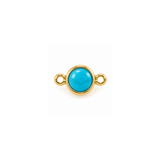 Turquoise-color CZ bezel charm in 14k gold fill