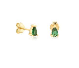 Tiny Emerald Drop Stud