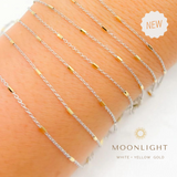 Moonlight Anklet - 14k Two Tone Solid Gold