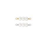 Pearl necklace with gold clasps on a white background
