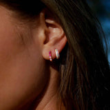 Pink Opal Ombre Oblong Hoops