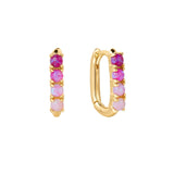 Pink Opal Ombre Oblong Hoops