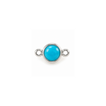 Turquoise-color CZ bezel charm in sterling silver