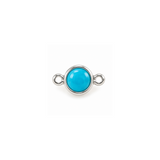 Turquoise-color CZ bezel charm in sterling silver