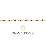 Gold and black beaded bracelet on a white background with 'Black Disco' branding.