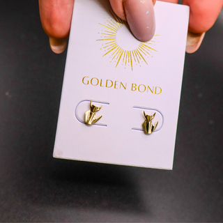 14k Gold Cat Studs