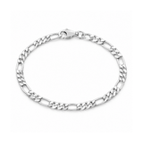 Hunk, Sleek - 925 Sterling Silver - 3.3mm Figaro Bracelet