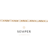 Hermes Anklet - 14k Gold Modern + 925 Silver