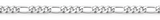 Hunk, Sleek - 925 Sterling Silver - 3.3mm Figaro Bracelet