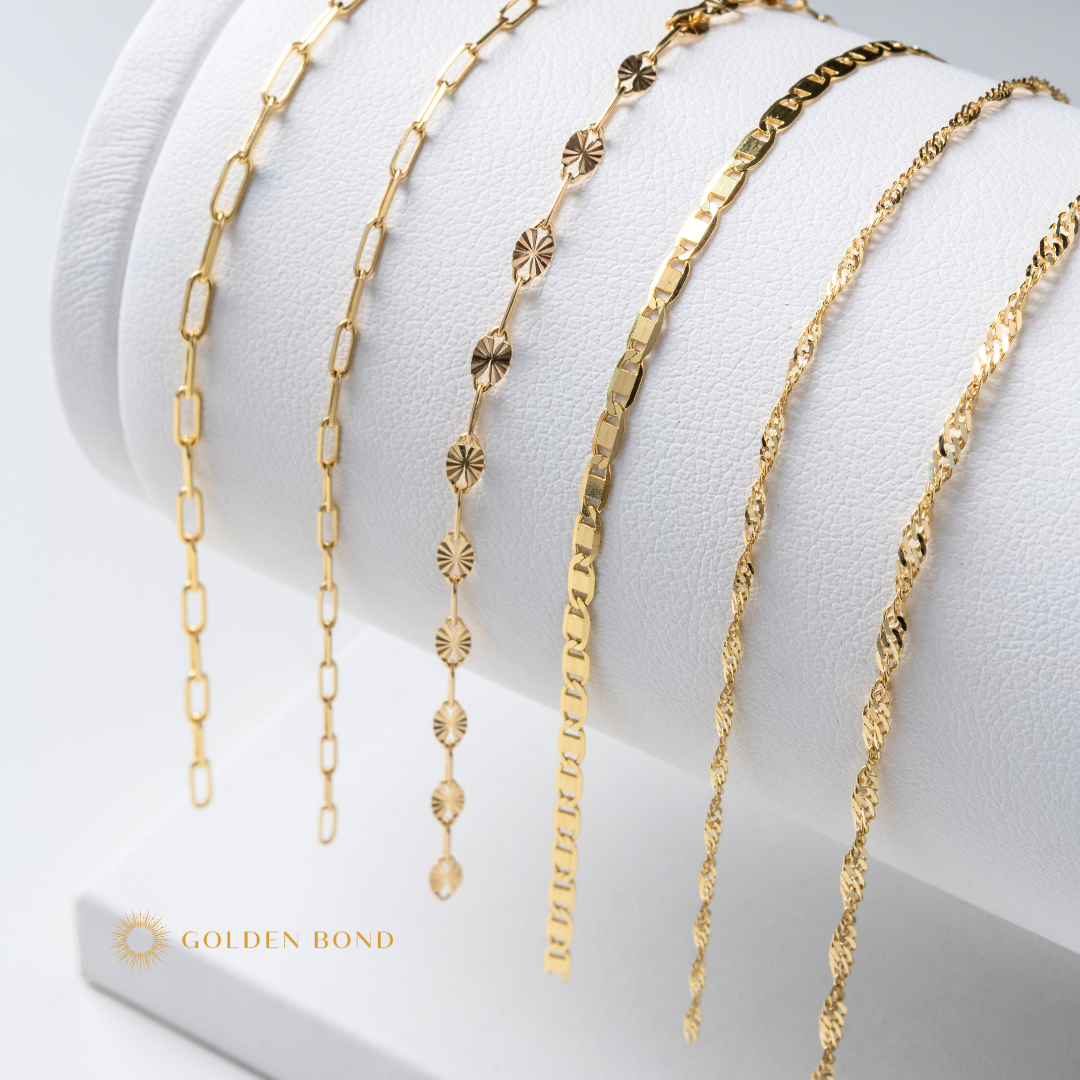Golden Bond Permanent Jewelry Display Braclets by Laura Metzler Photography