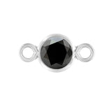Jewelry charm with black gemstone on a white background
