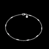 Golden Bond Silver infinity chain bracelet on a black background