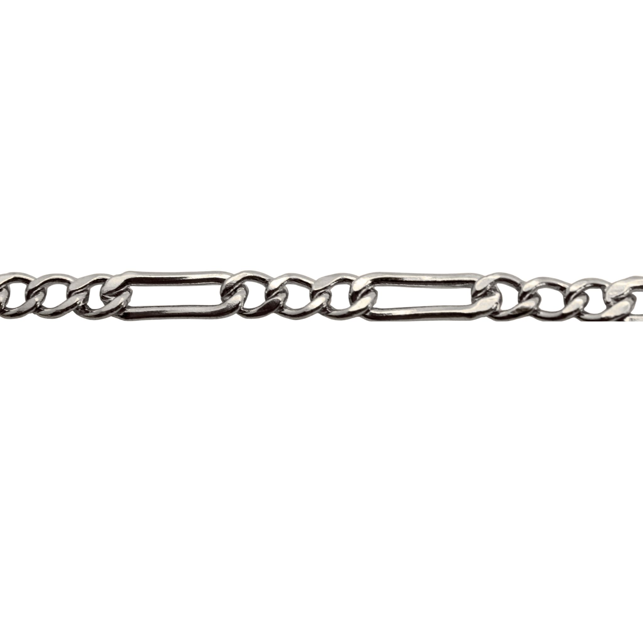 Best Unisex Permanent Jewelry DC VA MD - Silver Figaro chain on a white background