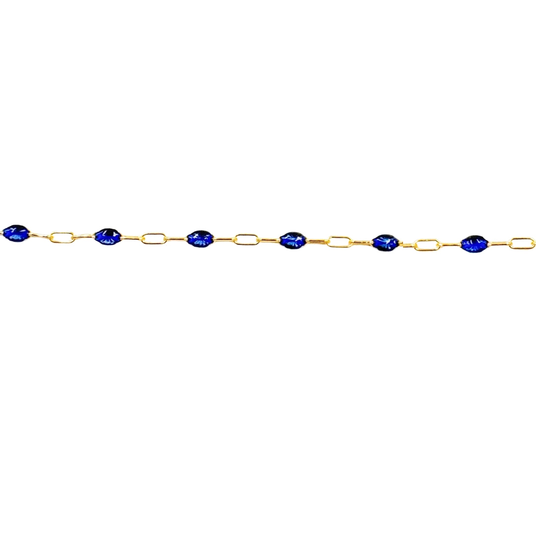 Starry Night - Permanent Jewelry Chain - 14k Gold Enamel