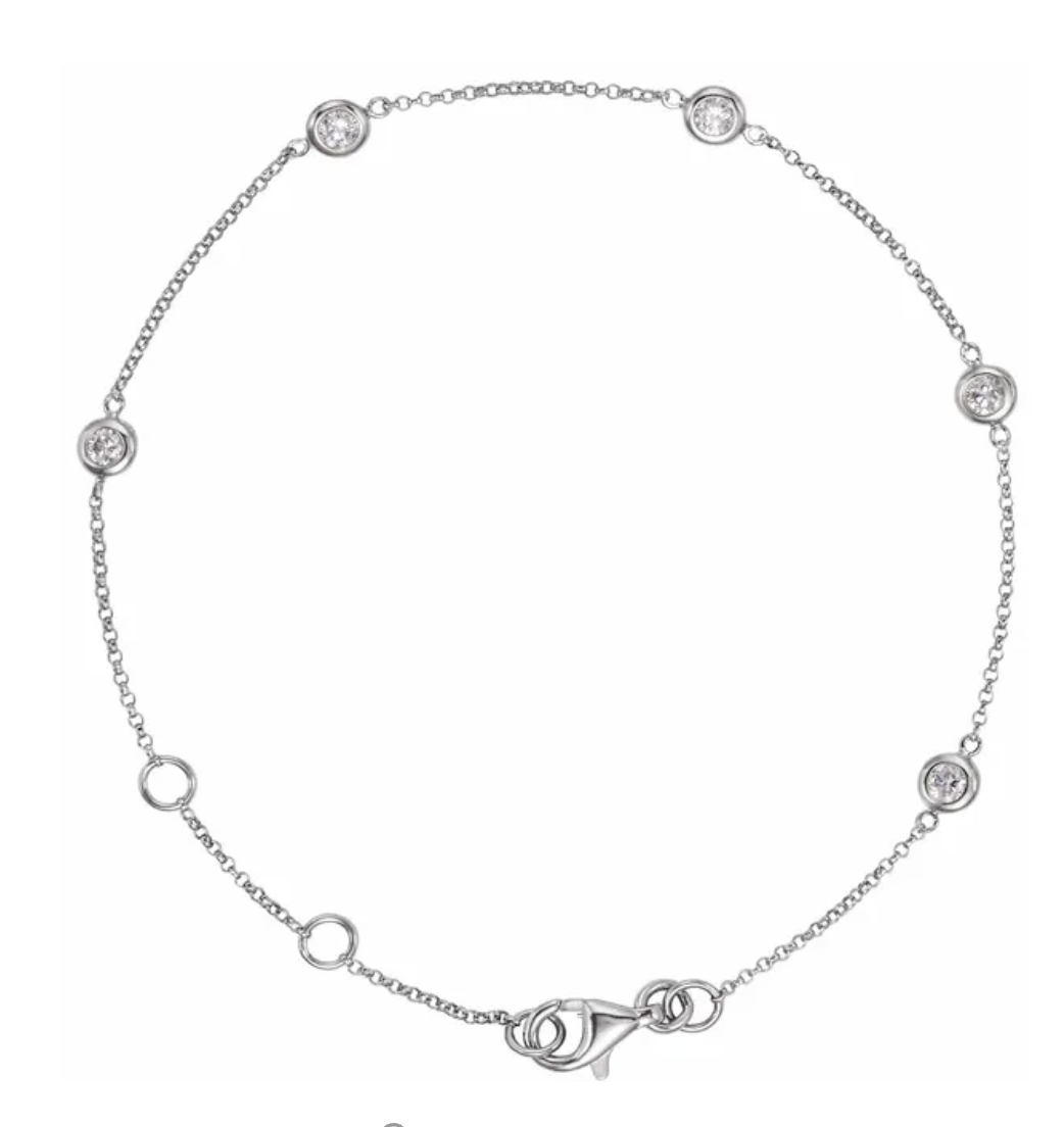 Evie Infinity Bezel Bracelet - 14k Gold & Diamonds