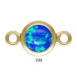 Blue Opal 4mm Bracelet Bezel Connector