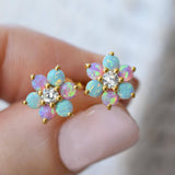 Opal Fleur Studs