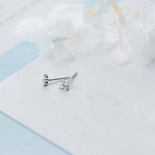 Tiny Four Petal Flower Stud Earrings