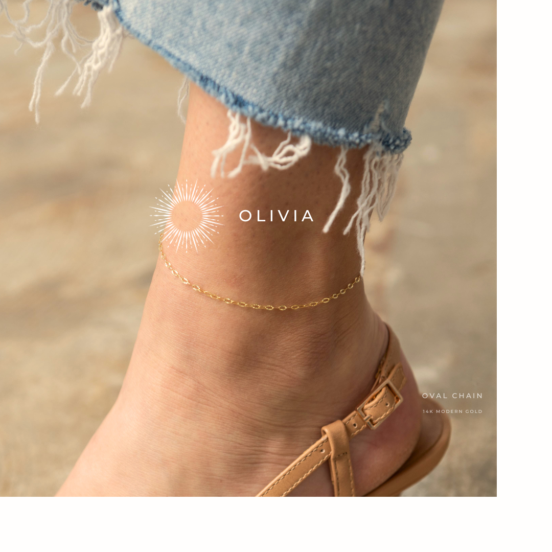permanent anklet jewelry in solid gold with sandals
